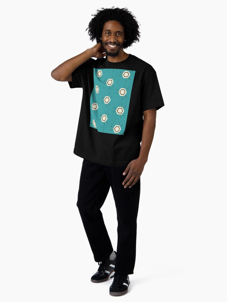 Vintage Virus - Abstract Geometric Seamless Pattern Oversized T-Shirt
