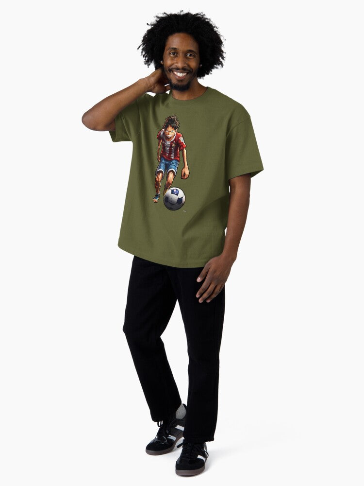 "Straw Hat Striker ⚽️" Luffy Playing Football. Oversized T-Shirt