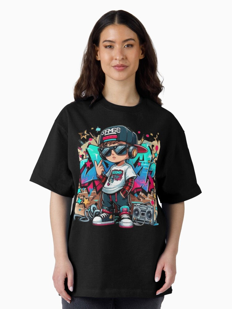 Victor Hip Pop Boy design..... elements like oversized hoodies, snapback caps, and sneakers, making him a true icon of the genre...... Oversized T-Shirt