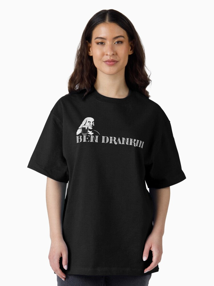 Ben Drankin vintage 4th of July drinking Benjamin pun gift Oversized T-Shirt