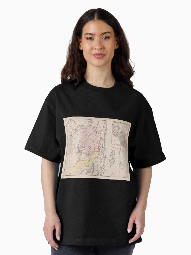 Old Belize Map (1786) Vintage Central America Country Atlas Oversized T-Shirt