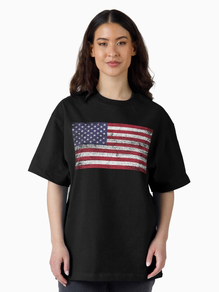 American flag - Vintage USA flag Oversized T-Shirt