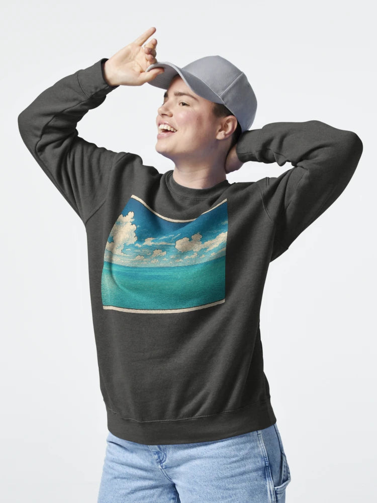 Ocean Horizon Art | Tranquil Sky and Sea - Vintage Coastal View Classic T-Shirt