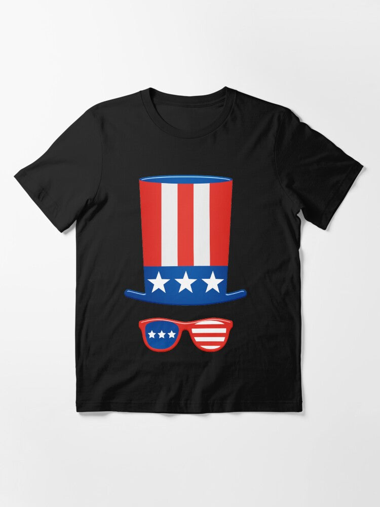 Vintage USA flag Hat and Specs illustration Essential T-Shirt