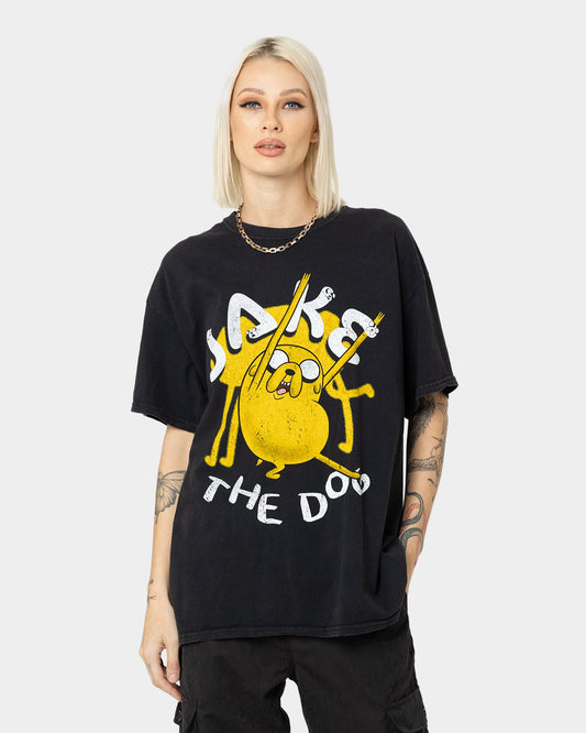 American Thrift X Adventure Time Jake The Dog Vintage T-Shirt Black Wash Style001