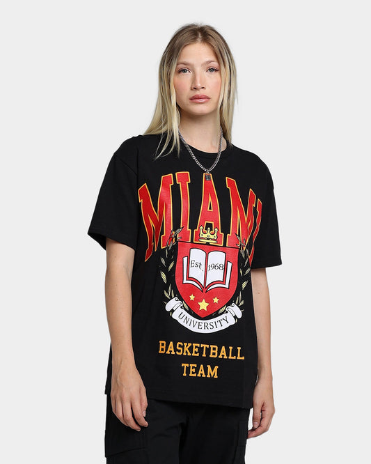 Goat Crew University Of Miami Basketball T-Shirt Black Style001