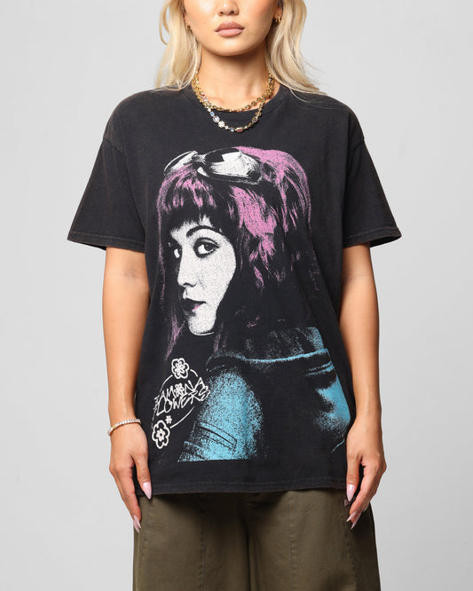 American Thrift X Scott Pilgrim Romona Flowers T-Shirt Black Wash Style001