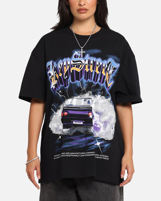 Key Street Burnout T-Shirt Black Style001
