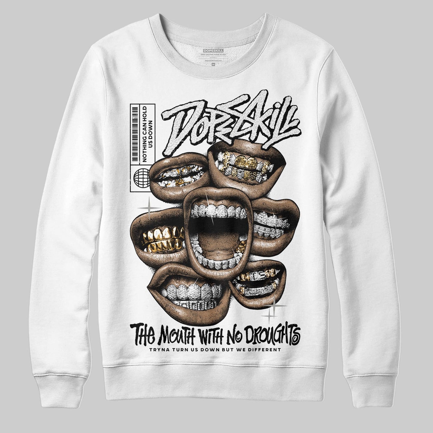 Pure Money 3s DopeSkill Sweatshirt The Mouth With No Droughts Graphic