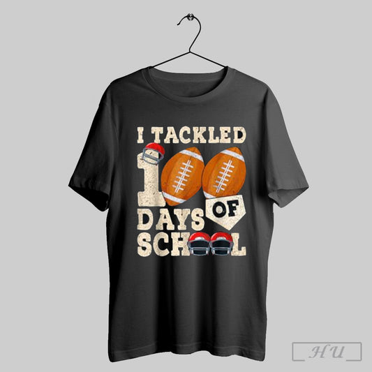 100 Days Of School Boys Kids 100th Day Of School Football T T Shirt