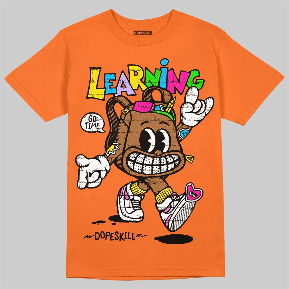 Orange Black White DopeSkill T-Shirt Learning Graphic