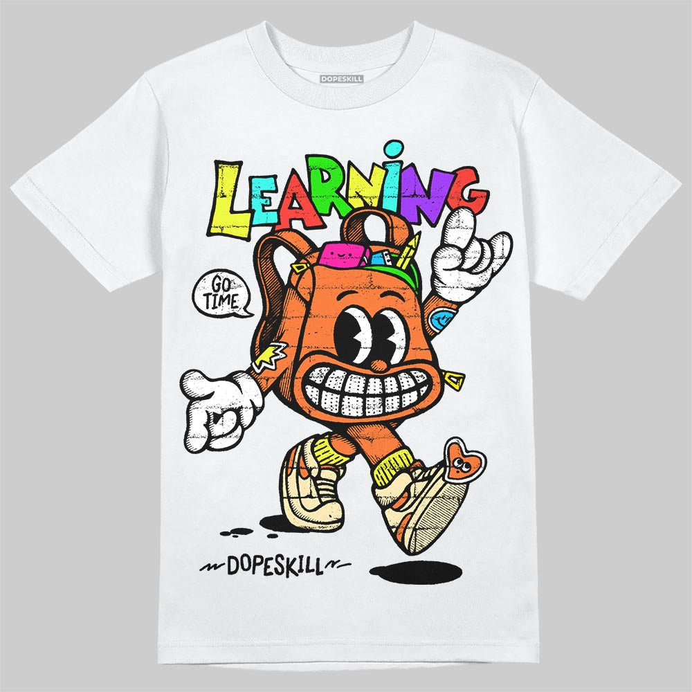 Orange Black White DopeSkill T-Shirt Learning Graphic