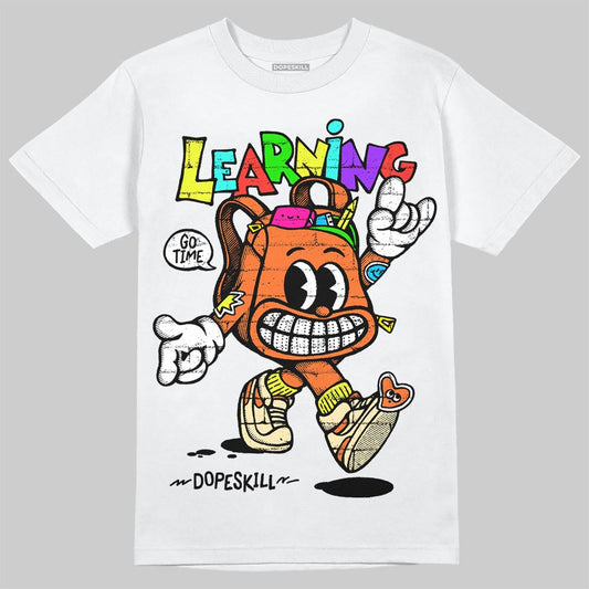 Orange Black White DopeSkill T-Shirt Learning Graphic
