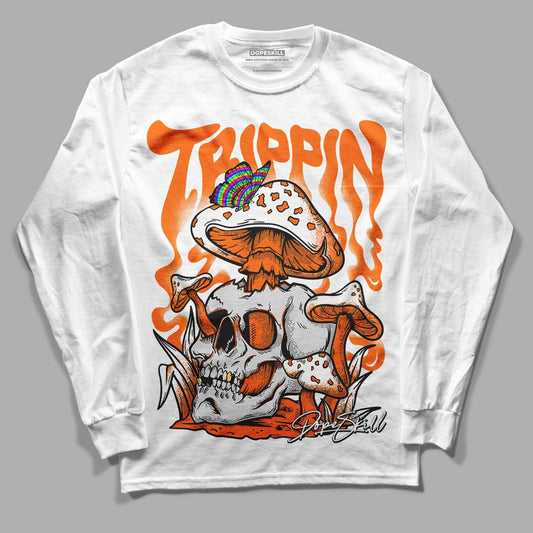 Orange Black White DopeSkill Long Sleeve T-Shirt Trippin Graphic