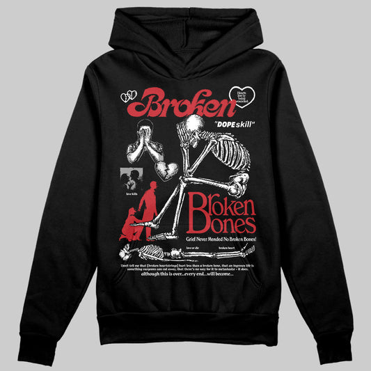 Bred Velvet 11s DopeSkill Hoodie Sweatshirt Broken Bones Graphic Style001