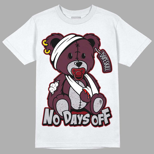 Burgundy 5s DopeSkill T-Shirt Hurt Bear Graphic Style001