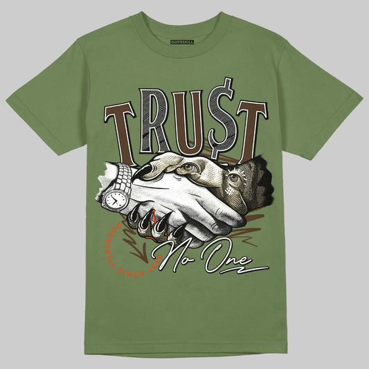 Olive Collection DopeSkill Olive T-shirt Trust No One Graphic