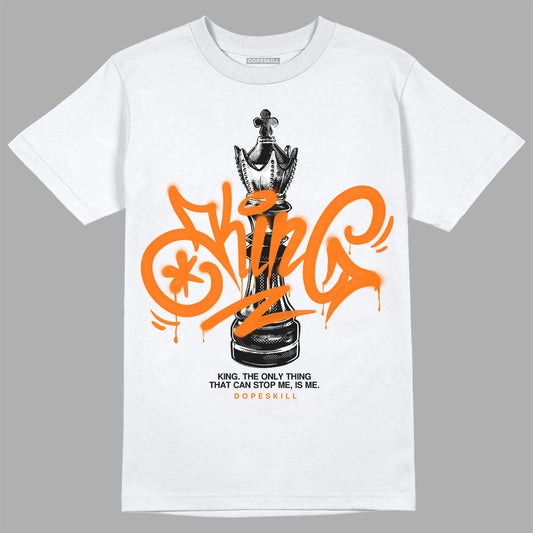 Orange Black White DopeSkill T-Shirt King Chess Graphic