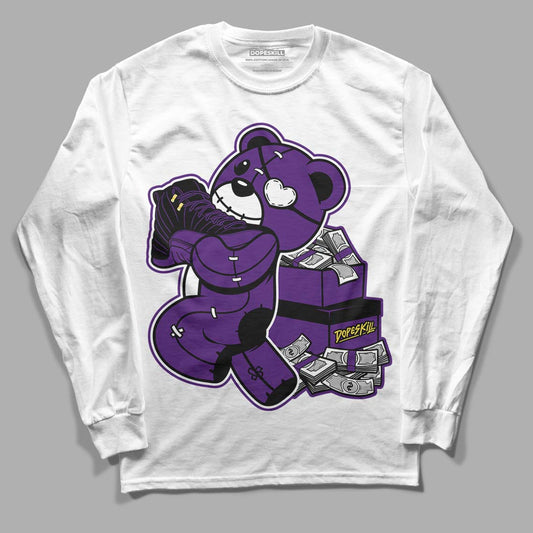 Field Purple 12s DopeSkill Long Sleeve T-Shirt Bear Steals Sneaker Graphic