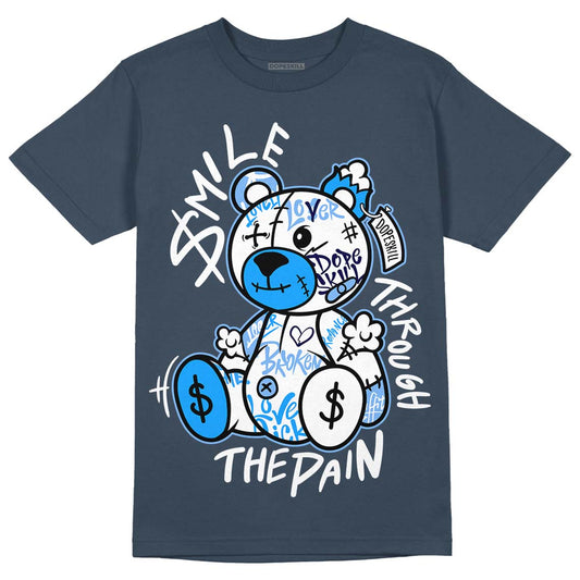 AJ 6 Midnight Navy DopeSkill T-shirt Smile Throught The Pain Graphic
