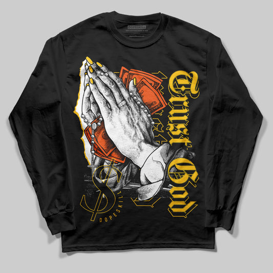 Yellow Collection DopeSkill Long Sleeve T-Shirt Trust God Graphic