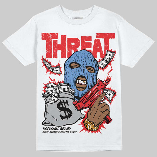 Cherry 11s DopeSkill T-Shirt Under Threat Graphic Style001