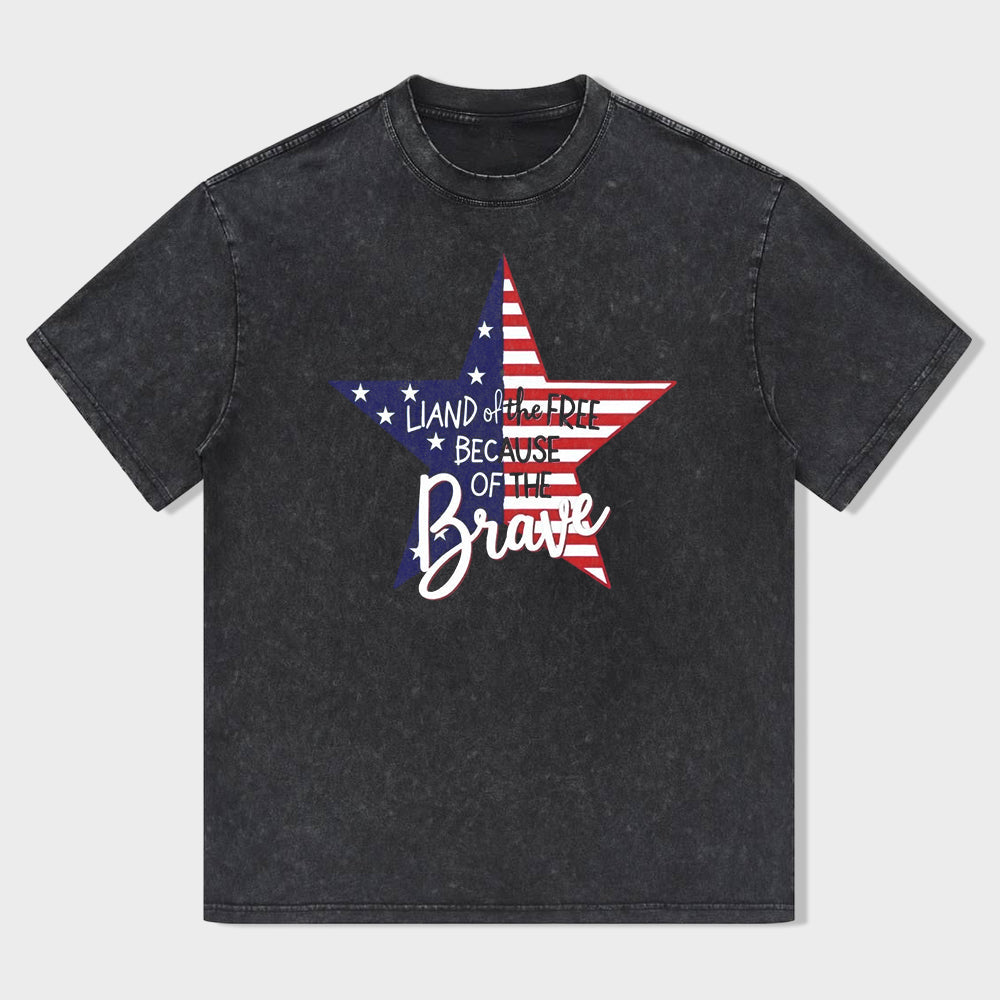 Land of the Brave Star Graphic T-Shirt