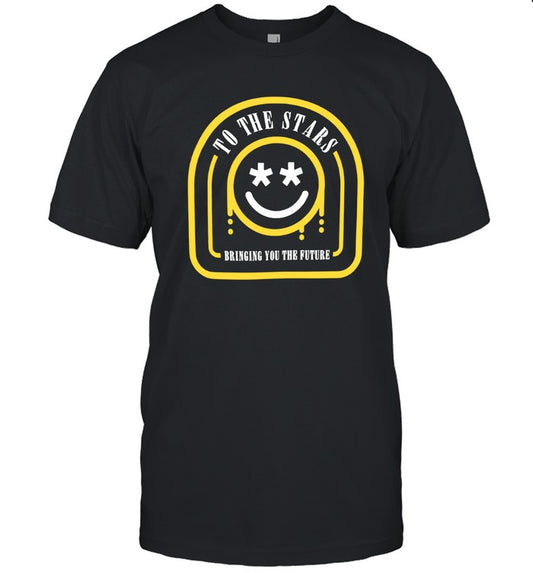 To The Stars Smiley Smiley Black T Shirt
