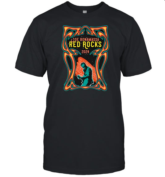 Joe Bonamassa 2024 Retro Red Rocks T Shirt Black
