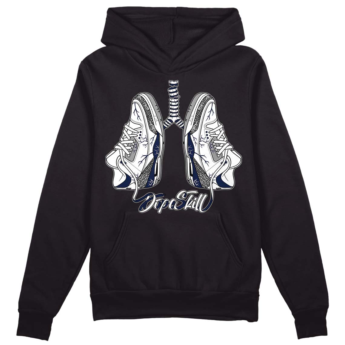 Midnight Navy 3s DopeSkill Hoodie Sweatshirt Breathe Graphic