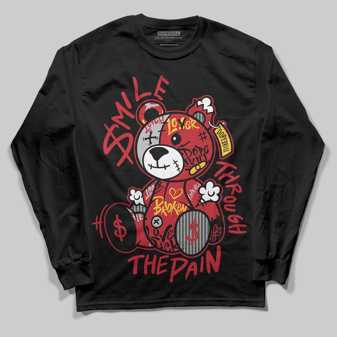Ferrari 14s DopeSkill Long Sleeve T-Shirt Smile Through The Pain Graphic