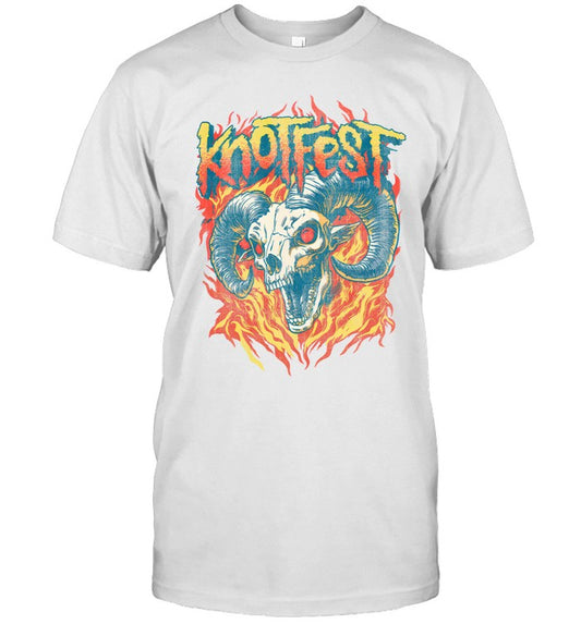 Knotfest Fiery Goat Skull Vintage Hot 2025 T Shirt
