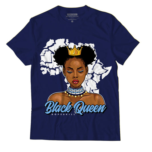 AJ 6 University Blue DopeSkill College Navy T-Shirt Black Queen Graphic Style001