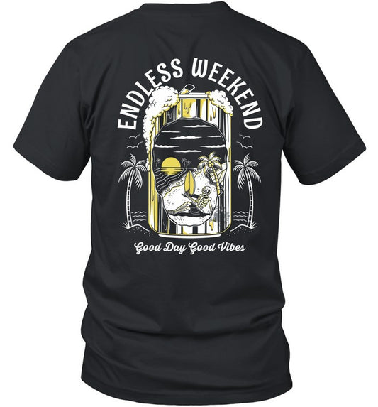 Endless Weekend Good Day Good Vibes Black T Shirt