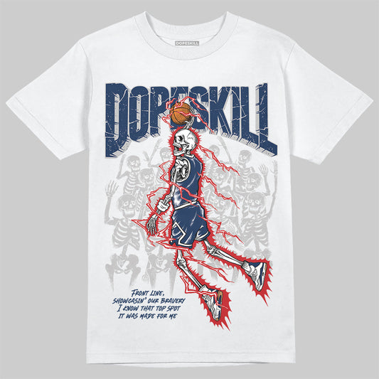 Summit White Navy 4s DopeSkill T-Shirt Thunder Dunk Graphic