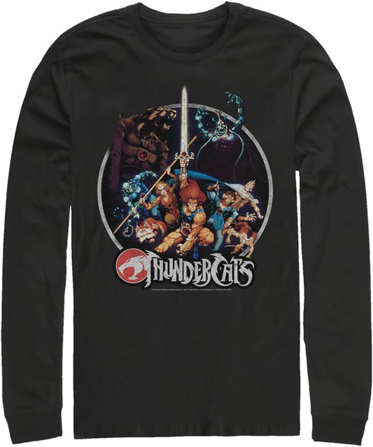 Fifth Sun Big & Tall Thundercats Men's Vintage Circle Poster Tops Long Sleeve Tee Shirt