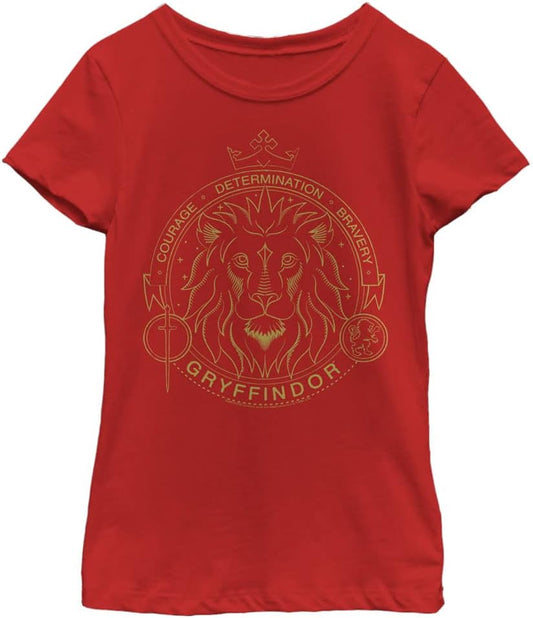 Harry Potter Kids Deathly Hallows Gryffindor Line Art Symbol Youth Pullover Hoodie