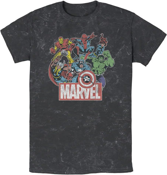 Marvel Avengers Team Retro Comic Vintage Men's Wash