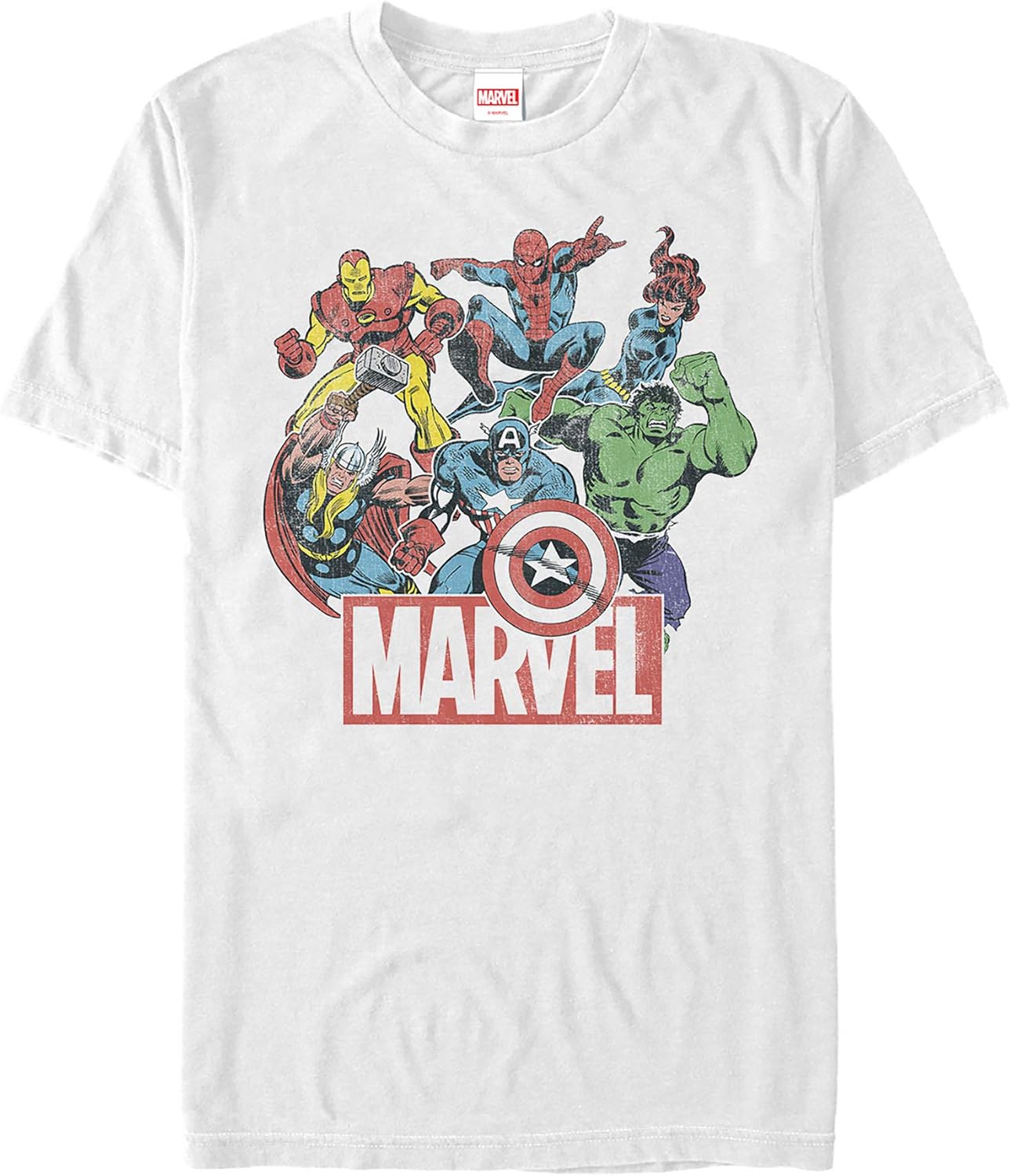Marvel Avengers Team Retro Comic Vintage Men's Tie Dye