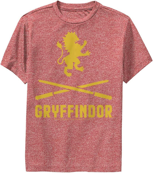 Harry Potter Kids Deathly Hallows Gryffindor Icons Crossed Wands Youth Pullover Hoodie