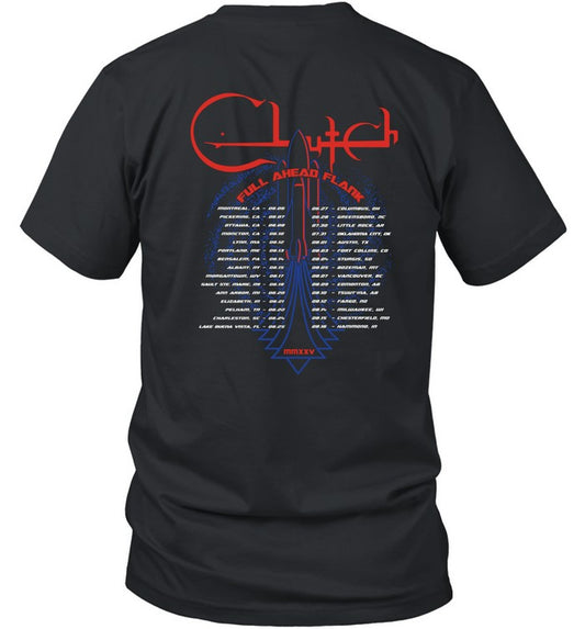 Clutch Full Ahead Flank Tour 2025 Black T Shirt