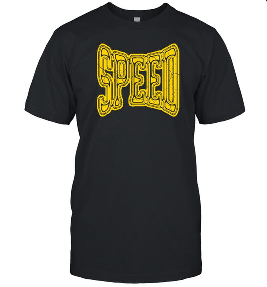Speed Gold Logo Black T Shirt Hot Edition