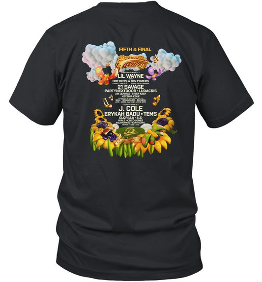 Dreamville 25 Fifth And Final Excusive Line Up Black T Shirt