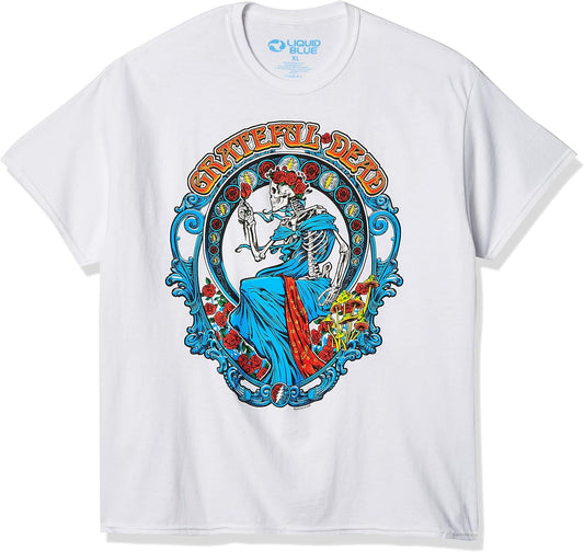 Liquid Blue Unisex-Adult Standard Grateful Dead Vintage Bertha White