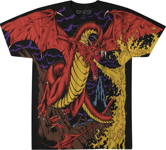 Liquid Blue Dragon Vintage All Over Print Short Sleeve