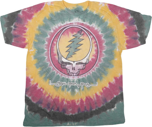 Liquid Blue Unisex-Adult Standard Grateful Dead Vintage Rasta SYF Tie Dye Ss Tee