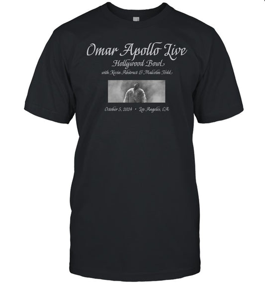 Omar Apollo Live Hollywood Bowl Oct 5 2024 Los Angeles Black T Shirt