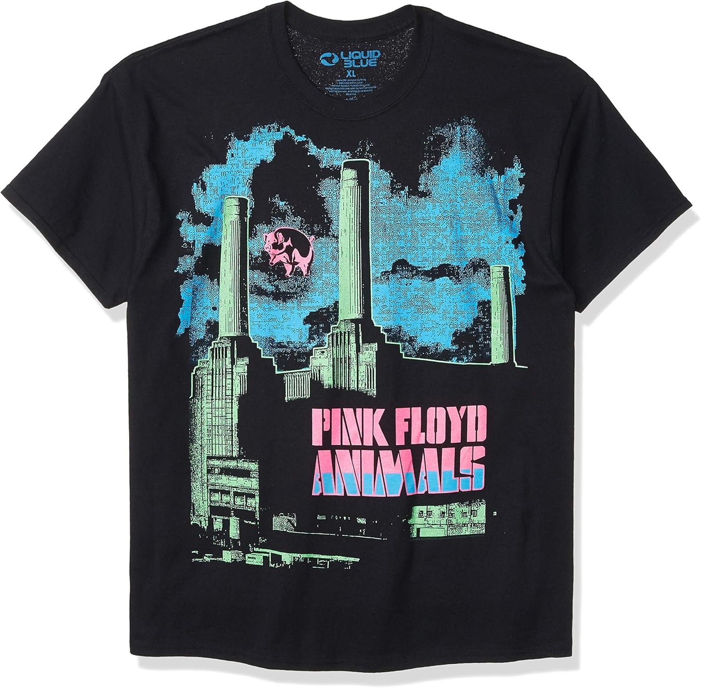 Liquid Blue Unisex-Adult Standard Pink Floyd Animals Blacklight Vintage Print