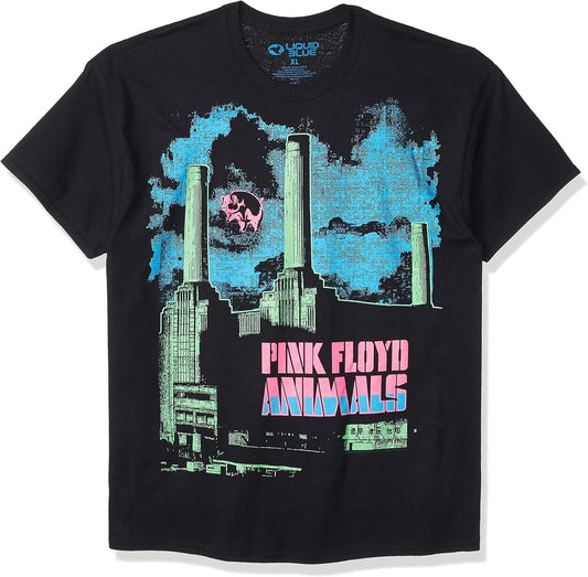 Liquid Blue Unisex-Adult Standard Pink Floyd Animals Blacklight Vintage Print