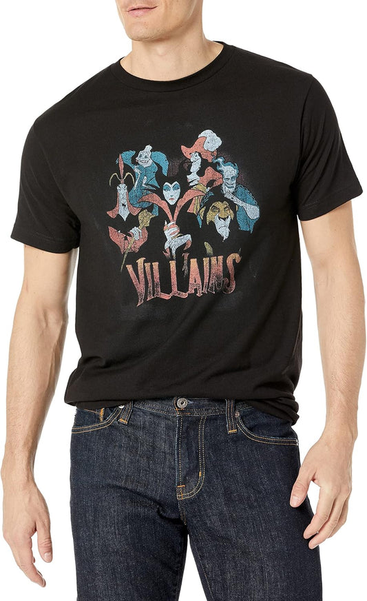 Disney Young Men's Villains Vintage Short Sleeve